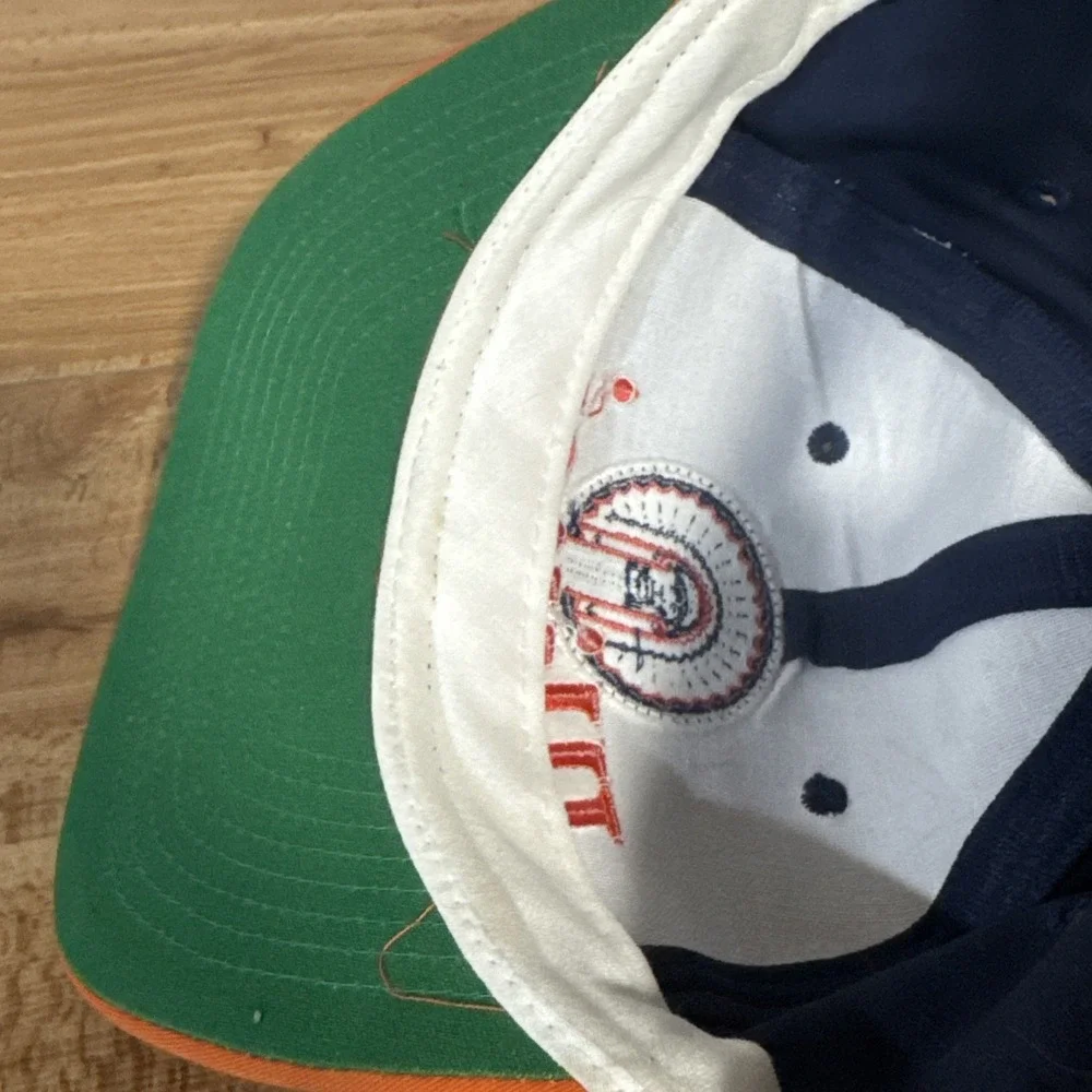 Vintage University Illinois Indian Chief Illiniwek Striped Snapback Hat The Game